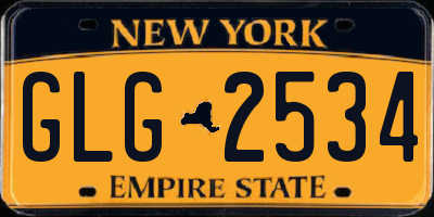 NY license plate GLG2534