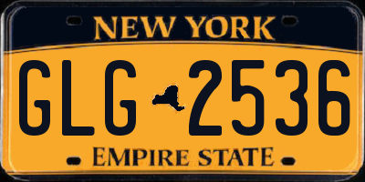 NY license plate GLG2536