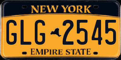 NY license plate GLG2545