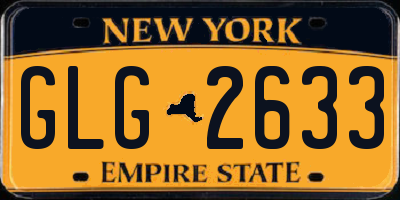 NY license plate GLG2633