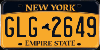NY license plate GLG2649