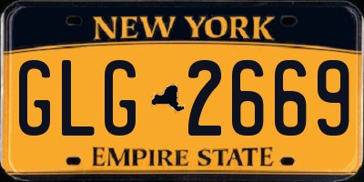 NY license plate GLG2669