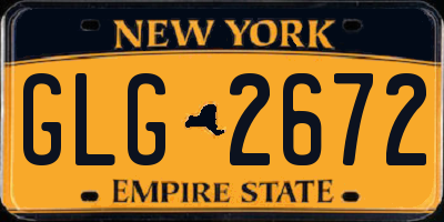 NY license plate GLG2672