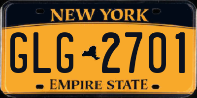 NY license plate GLG2701