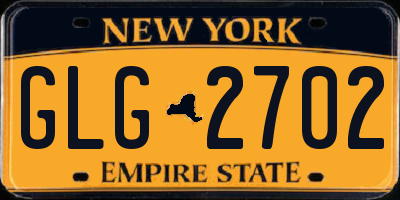 NY license plate GLG2702