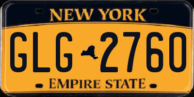 NY license plate GLG2760