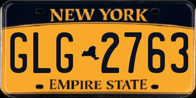 NY license plate GLG2763