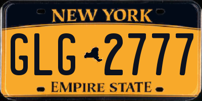 NY license plate GLG2777