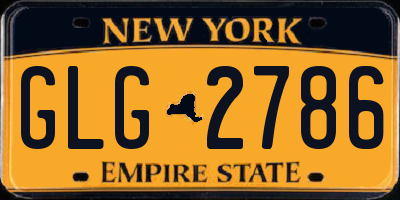 NY license plate GLG2786