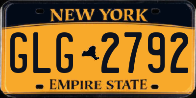 NY license plate GLG2792