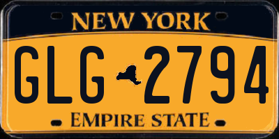NY license plate GLG2794