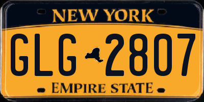 NY license plate GLG2807