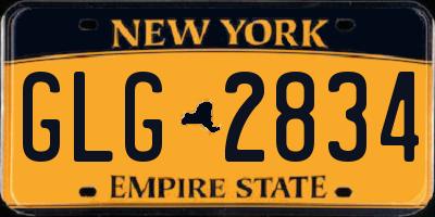 NY license plate GLG2834