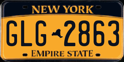 NY license plate GLG2863