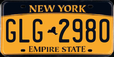 NY license plate GLG2980