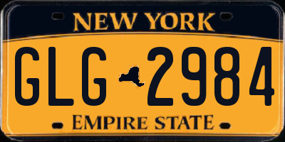 NY license plate GLG2984