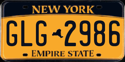 NY license plate GLG2986