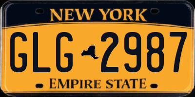 NY license plate GLG2987