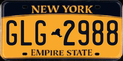 NY license plate GLG2988