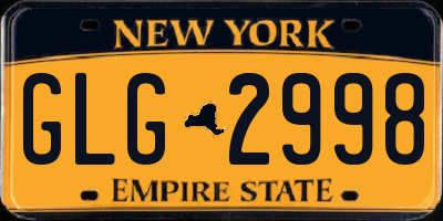 NY license plate GLG2998