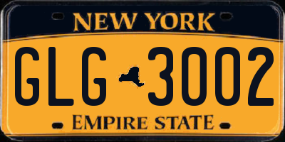 NY license plate GLG3002