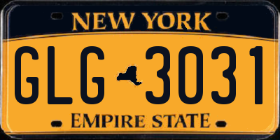 NY license plate GLG3031