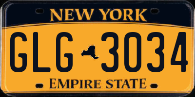 NY license plate GLG3034