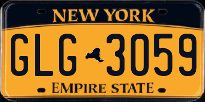 NY license plate GLG3059