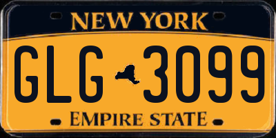 NY license plate GLG3099