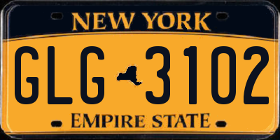 NY license plate GLG3102