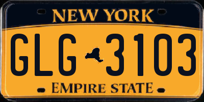 NY license plate GLG3103