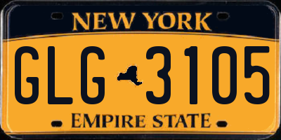 NY license plate GLG3105