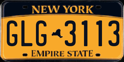NY license plate GLG3113