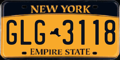 NY license plate GLG3118