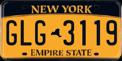 NY license plate GLG3119
