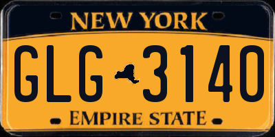 NY license plate GLG3140