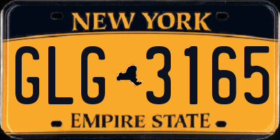 NY license plate GLG3165