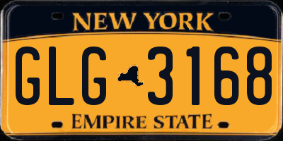 NY license plate GLG3168