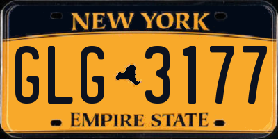 NY license plate GLG3177