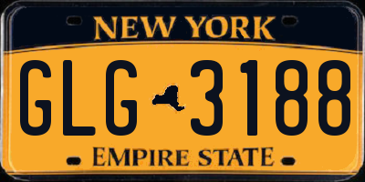 NY license plate GLG3188