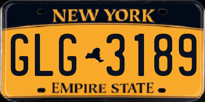 NY license plate GLG3189