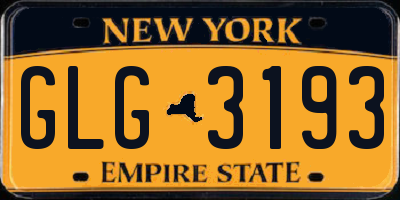 NY license plate GLG3193