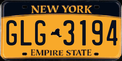 NY license plate GLG3194