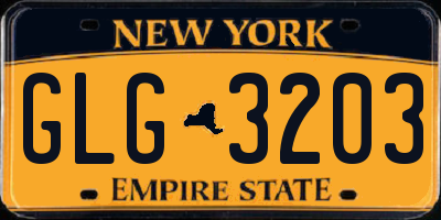 NY license plate GLG3203