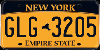 NY license plate GLG3205