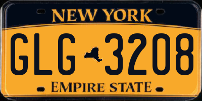 NY license plate GLG3208