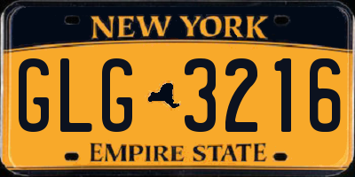 NY license plate GLG3216