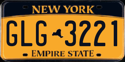 NY license plate GLG3221