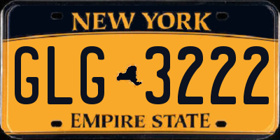 NY license plate GLG3222