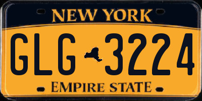 NY license plate GLG3224